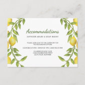 Citroenen bloesem groen bruiloft accommodaties informatiekaartje (Voorkant)