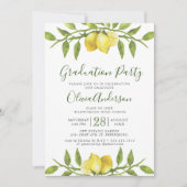 citroenen bloesem groen chique afstudeerfeest kaart (Voorkant)
