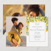 Citroenen Bloesem Groen Foto's Trouwdag Kaart (Voorkant / Achterkant)