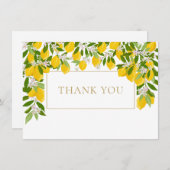 Citroenen Bloesem Groen Goud Geometrisch Bedankkaart (Voorkant / Achterkant)