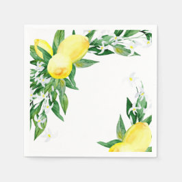 Citroenen Bloesem Groene Chic Feest Papier Servet