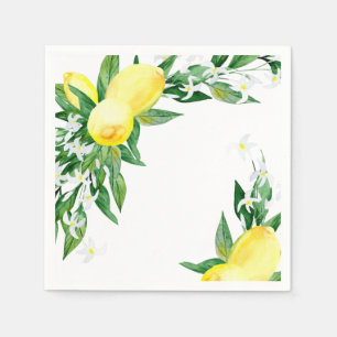 Citroenen Bloesem Groene Chic Feest Papier Servet