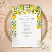 Citroenen Bloesem Groene Elegante Gouden Bruids-Sh Kaart