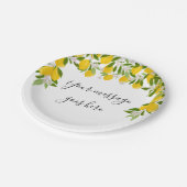 Citroenen Bloesem Groene Elegante Script Boodschap Papieren Bordje (Gekanteld)