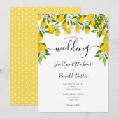 Citroenen Bloesem Groene Huwelijk Kaart (Voorkant / Achterkant)