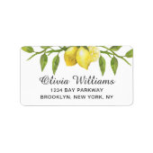 Citroenen Bloesem Groene Waterverf Retouradres Etiket (Voorkant)