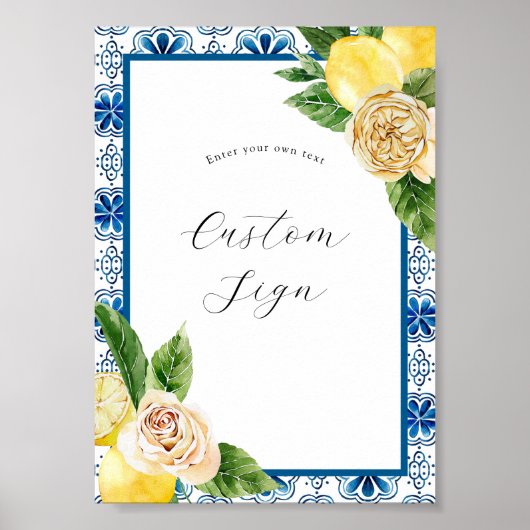 Citroenen bord met eigen tekst poster (Voorkant)