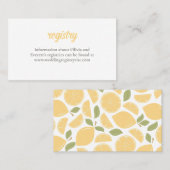 Citroenen bruids douche uitnodiging invoegen (Voorkant / Achterkant)