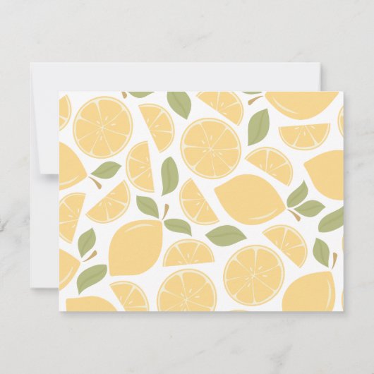 Citroenen bruids douche uitnodiging invoegen (Achterkant)