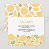 Citroenen bruids douche uitnodiging invoegen (Voorkant / Achterkant)