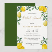 Citroenen Bruids Douche uitnodigingskaart Kaart (Voorkant / Achterkant)