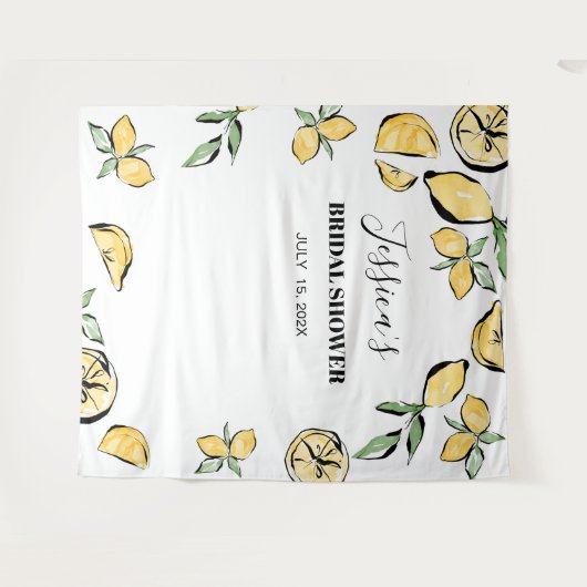 Citroenen Bruidsdouche Achtergrond Fotohokje Wandkleed (Voorkant (horizontaal))