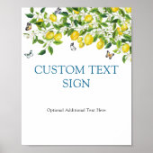 Citroenen Bruiloft Feest Custom Tekst Bord Poster (Voorkant)