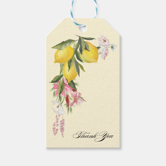 Citroenen Bruiloftsfeest Favor Gift Tag Cadeaulabel (Voorkant)