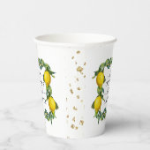 Citroenen Bruiloftsfeest Papieren Bekers (Rechts)