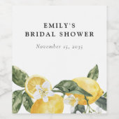 Citroenen Bruiloftsfeest Wijn Etiket (Enkel label)