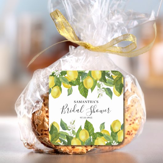 Citroenen Bruiloftsontbijt  Vierkante Sticker