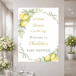 Citroenen buigen salie groene welkom Baby Shower Poster