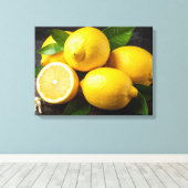 citroenen canvas afdruk (Insitu (Houten vloer))