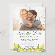 Citroenen Chic Photo Wedding Save the Date Uitnodi