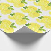 Citroenen citroenschijfjes tropisch geel fruit cadeaupapier (Hoek)