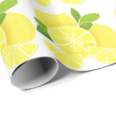 Citroenen citroenschijfjes tropisch geel fruit cadeaupapier (Rol Hoek)