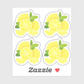 Citroenen citroenschijfjes tropisch geel fruit sticker (Vel)