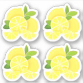 Citroenen citroenschijfjes tropisch geel fruit sticker (Voorkant)