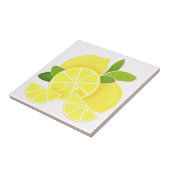 Citroenen citroenschijfjes tropisch geel fruit tegeltje (Zijkant)