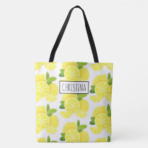 Citroenen citroenschijfjes tropisch geel fruit tote bag