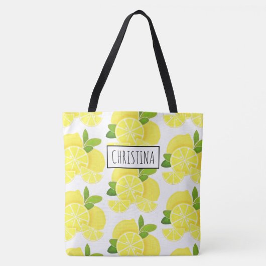 Citroenen citroenschijfjes tropisch geel fruit tote bag (Voorkant)