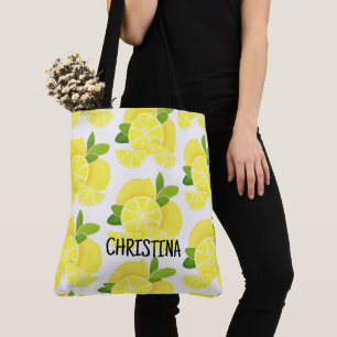 Citroenen citroenschijfjes tropisch geel fruit tote bag