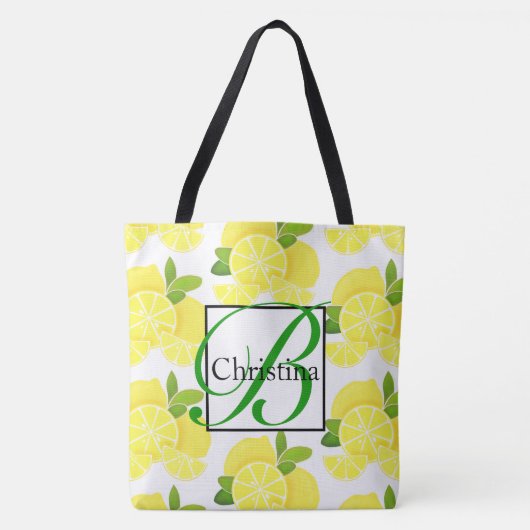 Citroenen citroenschijfjes tropisch geel fruit tote bag (Voorkant)