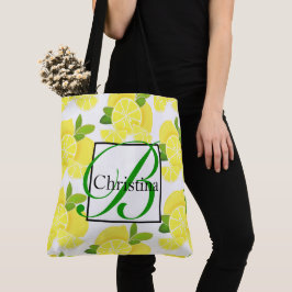 Citroenen citroenschijfjes tropisch geel fruit tote bag
