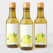 Citroenen citroenschijfjes tropisch geel fruit wijn etiket (Flessen)