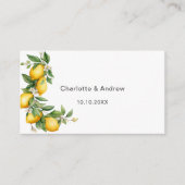 Citroenen citrus bruiloft reactie website QR RSVP Informatiekaartje (Voorkant)