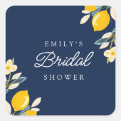 Citroenen Citrus Bruiloftsfeestje Vierkante Sticker (Voorkant)