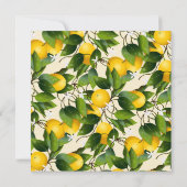 Citroenen Citrus Fruit Party Kaart (Achterkant)