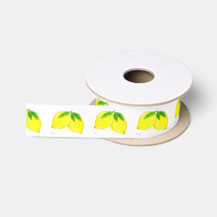 Citroenen citrus Gele vruchten zomer patroon Satijnen Lint