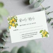 Citroenen citrus groen bruiloft reactie RSVP-kaart RSVP Kaartje
