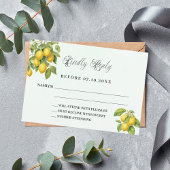 Citroenen citrus groen bruiloft reactie RSVP-kaart RSVP Kaartje