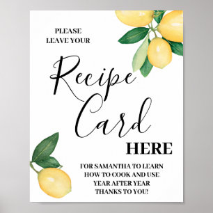 Citroenen citrus Laat receptkaart hier Badkamer bo Poster