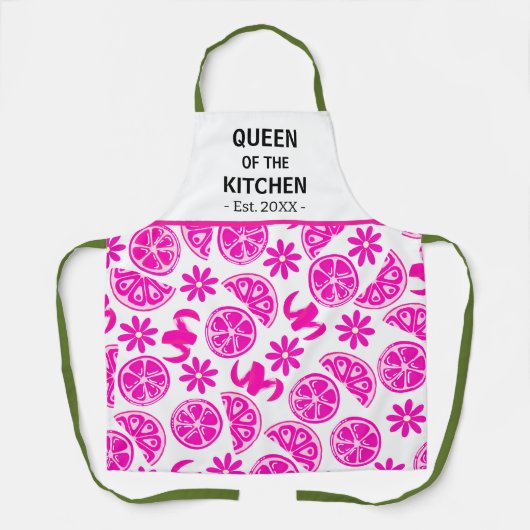 citroenen citrus limonade chef-kok roze schort (Voorkant)