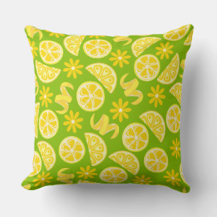 citroenen citrus limonade chef schattig geel groen kussen