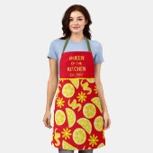 citroenen citrus limonade chef schattig geel rood schort (Gedragen)