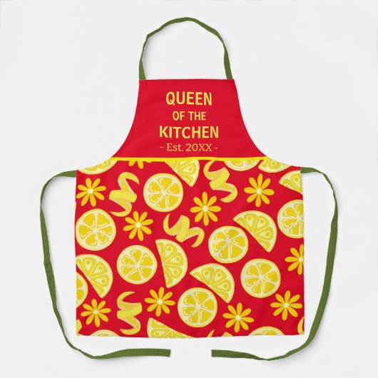 citroenen citrus limonade chef schattig geel rood schort (Voorkant)