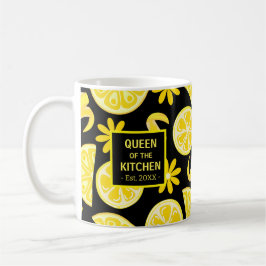 citroenen citrus limonade chef schattig geel zwart koffiemok