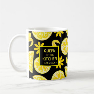 citroenen citrus limonade chef schattig geel zwart koffiemok