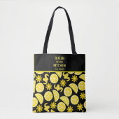 citroenen citrus limonade chef schattig geel zwart tote bag (Voorkant)