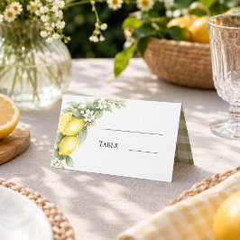 Citroenen citrus salie groene geruite stof plaatskaartje